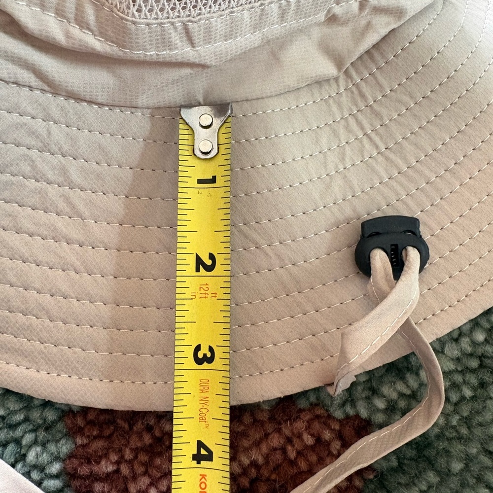 NEW TAN WIDE BRIM SUN BUCKET HAT, ONE SIZE, ADJUSTABLE STRAP/HEAD SIZE UPF 50 - Picture 9 of 10
